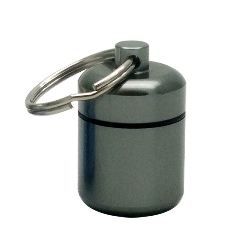 Aluminum alloy sealing ring keychain, aluminum can, short and chubby aluminum alloy metal can, coin earplugs, storage metal bott