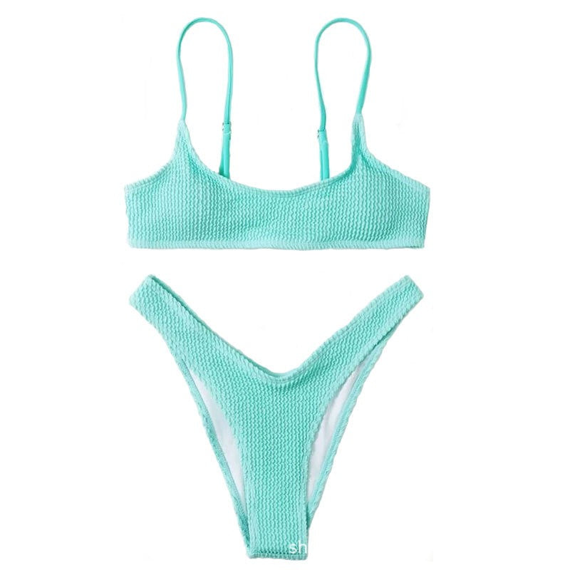 Bikini solid color snake swimsuit