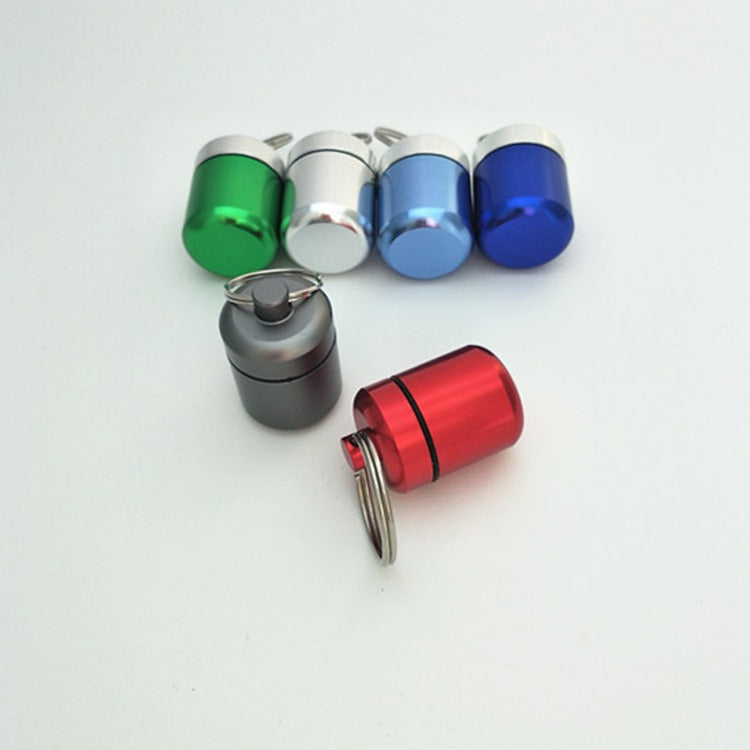 Aluminum alloy sealing ring keychain, aluminum can, short and chubby aluminum alloy metal can, coin earplugs, storage metal bott